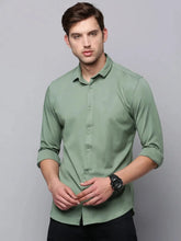Men Green Solid Casual Shirt-MONTIKNITS-3360-Green